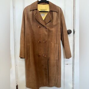 Vintage Morland's pig skin suede satin lined women's coat, size S